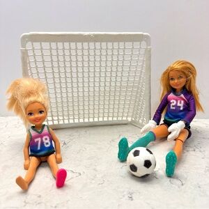 RARE 2018 Barbie Team Stacie Soccer Set with Chelsea Partial Set
